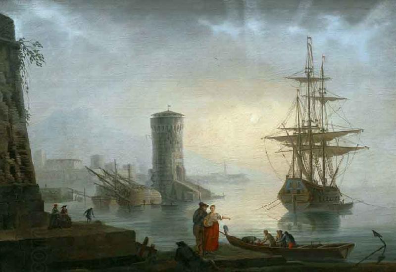 Adrien Manglard Mediterranean port oil painting picture
